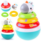 Värviline püramiid vankuvate klotsidega