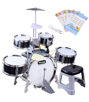 Suurepärane trummikomplekt 5 trummi valguse ja heliga