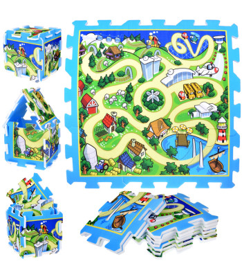 Vahtmatt LINNAKENE - TÄNAV Väikelastele 93x93cm