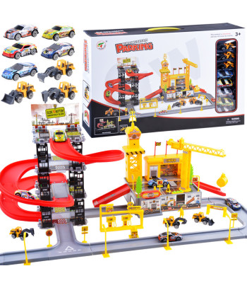 2-in-1 ehitusplats autode ja ekskavaatoritega mängukomplekt ZA3206