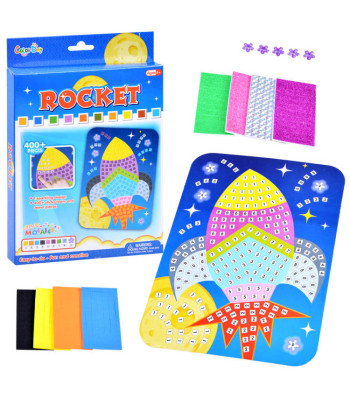 Laste loovuse mosaiik Rakett