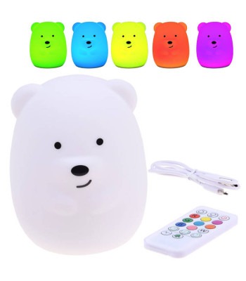 Valge Karu Silikoonist Öölamp LED + Kaugjuhtimispult ZA3294