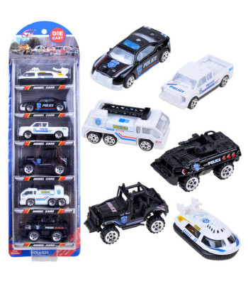 Metallist politseiautode komplekt 6 tk