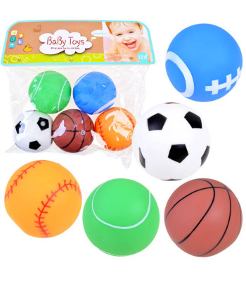 Gumist värvilised piiksuvad pallid komplekt 5tk ZA3511