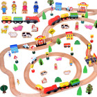 Suur puidust rongikomplekt patareitoitega veduriga 80 osaga