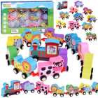 Puidust loomadest koosnev rongikomplekt 11 osa ZA3600