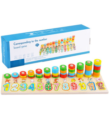 Värviline puidust pusle numbritega