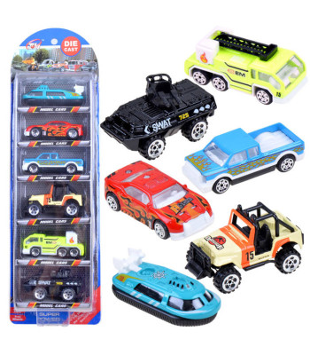 Kuueosalise metallist autode komplekt