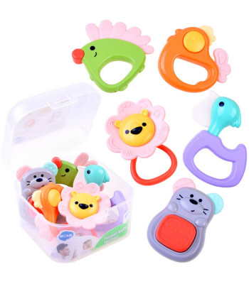 Närimisrõngaste Komplekt 5tk Väikelapsele Loomakesed ZA3678