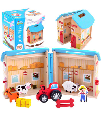 Puidust kokkupandav talu loomadele