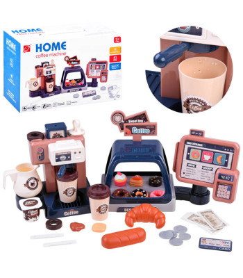 Kohvikumängukomplekt kohvimasina, kassa ja vitriiniga ZA3762