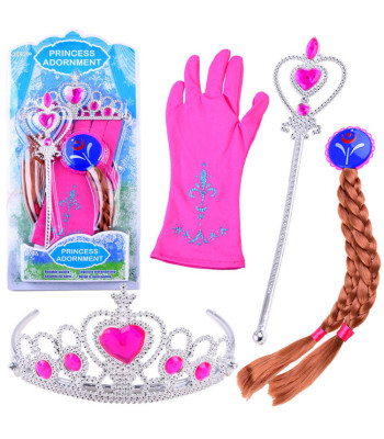 Muinasjutu printsessi komplekt kroon ja juuksed