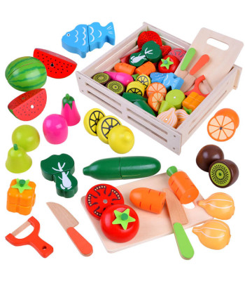Suur puidust köögiviljade ja puuviljade komplekt