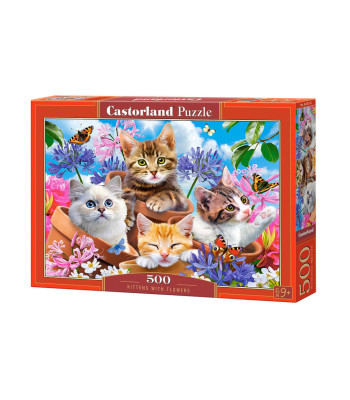 500-osaline pusle - Kassipojad Lilledega
