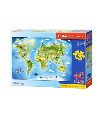 MAXI Maailmakaart Pusle 40 tk