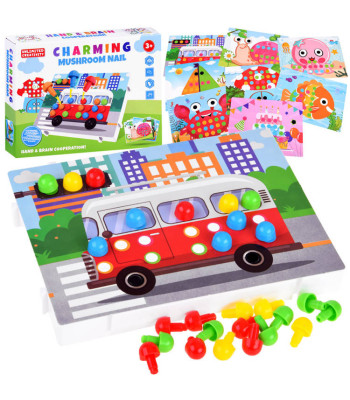 Hariv mosaiik värviline nuppude komplekt lastele