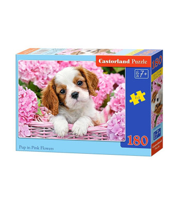 Puzzle 180 tk. Kuts roosades lilleõites