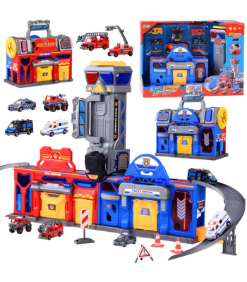 Mega Garaaž 2in1 politsei tuletõrje lift kohver ZA4361