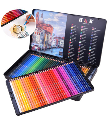 Akvarellpliiatsite komplekt 72 värviga metallist karbis