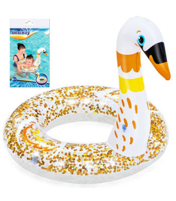 Bestway Täispuhutav Ujumisrõngas Lastele Glitter Luik 61cm 36306
