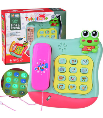 värviline muusikatelefon nuppudega, mis mängib meloodiaid, helendab ZA4625