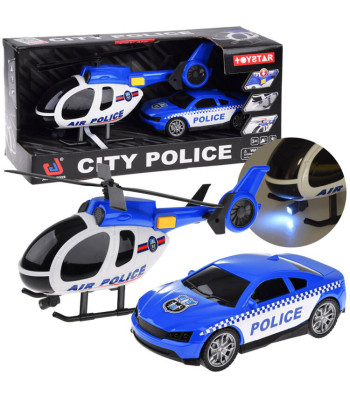 Politseisõidukite komplekt auto helikopter heli valgus ZA4626