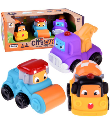 Ehitusautode komplekt - 3 pehmet autot