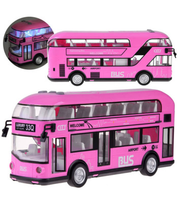 Roosa Kahekorruseline Buss Avanevate Uste ja Heli ZA4748