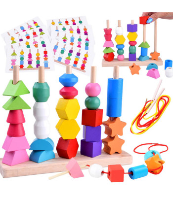 Puidust klotsid 25-osaline hariv komplekt ZA4758