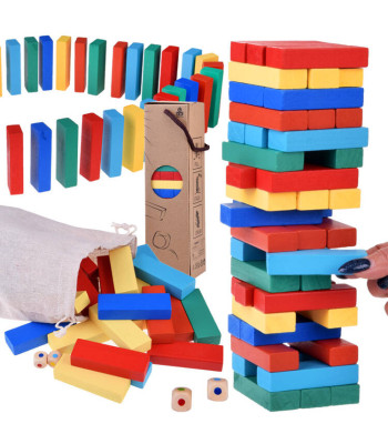 Värvilised puidust klotsid - kõikuvad tornid