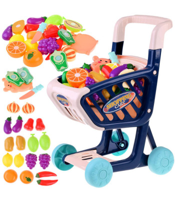 Poekäru ja köögiviljad lõikamiseks - Mängupood 36 osa ZA4791