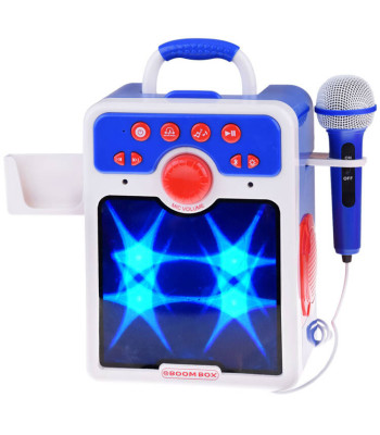 Muusikakõlar sinine Boombox lastele mikrofoniga IN0167