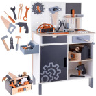 Suur puidust töökoja komplekt + tööriistad ja tööriistakast ZA4836