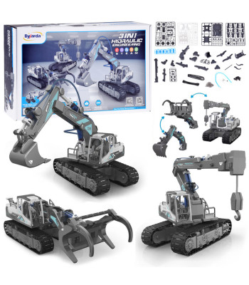 3-ühes ehitusmasinate komplekt Ekskavaator Kraana Laadur 168 osa