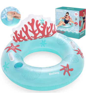 Bestway sinine täispuhutav rõngas seljatoega korallrahu 107cm 43730