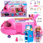 Roosa Vikerkaare Barbie Extra Fly Minis Nukuga Lennuk
