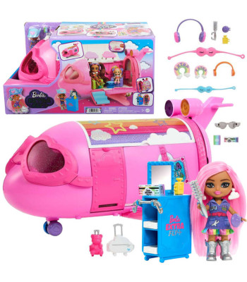 Roosa Vikerkaare Barbie Extra Fly Minis Nukuga Lennuk