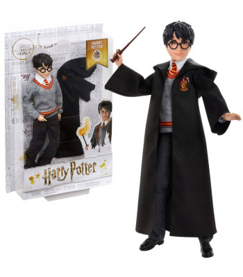 Harry Potteri nukk Gryffindori koolirüüdes koos võlukepiga