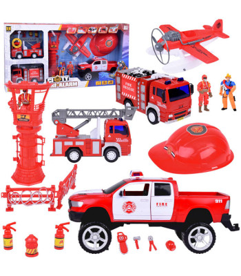Suur tuletõrje sõidukite komplekt heliga + Laste kiiver ZA5146