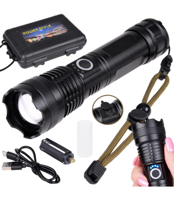 Võimas LED Taskulamp USB Veekindel SP0799