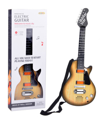 Elektriline kitarr mänguasi lastele meloodiad valgus + rihm IN0169 JA