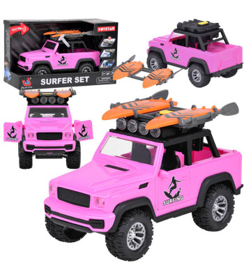 Roosa maastikuauto off-road surfilaudade ja valguse ning heliefektidega ZA5223