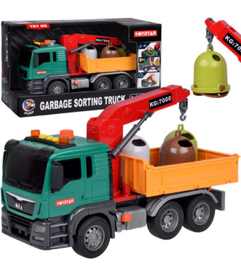 Hariduslik Prügiauto Mänguasi + Prügikastid Heliefektidega ZA5230