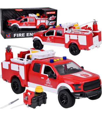 Päästeauto pöörlev voolik + pump Helid Valgus + avatavad uksed ZA5232