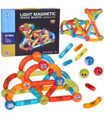3D värvilised magnetmänguklotsid lastele 76 osa ZA5239