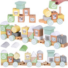 Puidust rong veduriga ja vagunitega