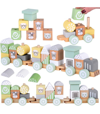 Puidust rong veduriga ja vagunitega