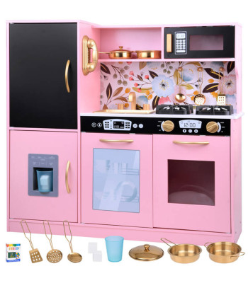 Suur puidust laste köök retro stiilis külmik ja ahi