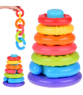 Sensoorne Püramiid Värvilised Rõngad Lastele