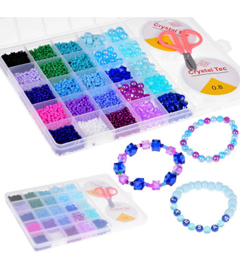 Värviliste Helmeste Komplekt Kristallidega Käsitöö Ehteid 24 Värvi